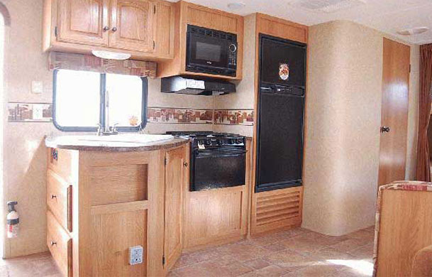 Premium RV Rental interior kitchen