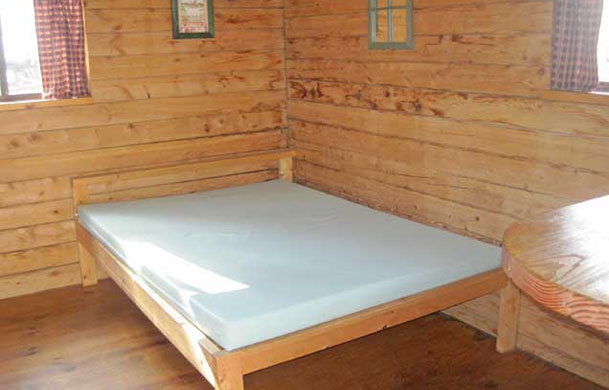 1 room rustic cabin rental interior bed