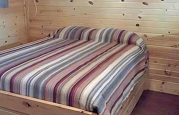 family cabin rental interior bed