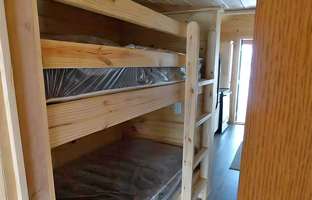 family deluxe cabin rental interior bunks