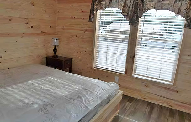 family deluxe cabin rental interior bedroom