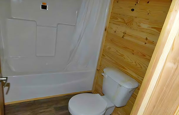 family deluxe cabin rental interior bathroom