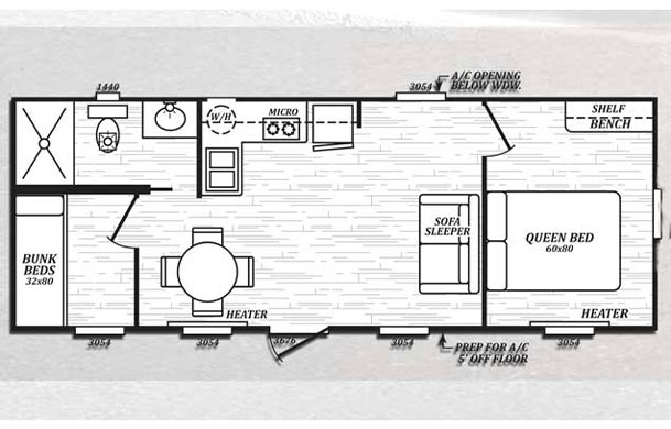 deluxe cabin rental floor plan