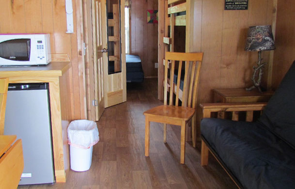 deluxe lakefront cabin rental interior