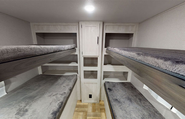 premium rv rental interior bunk beds