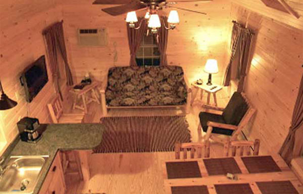 black bear lodge rental interior from the loft