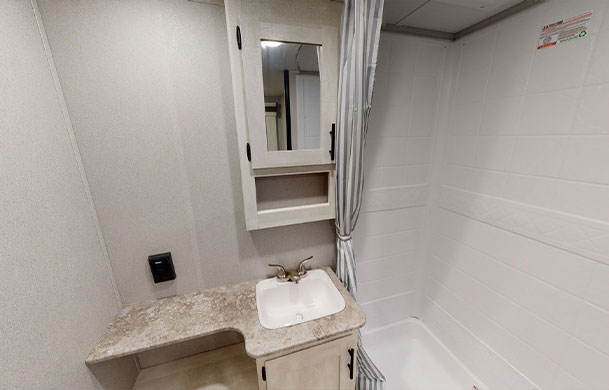 Premium RV rental interior bathroom