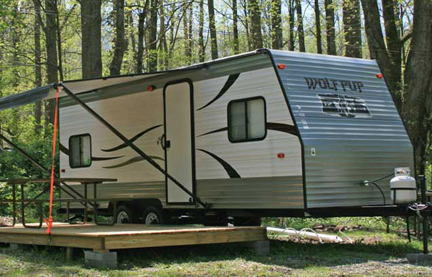 standard rv rental exterior campsite