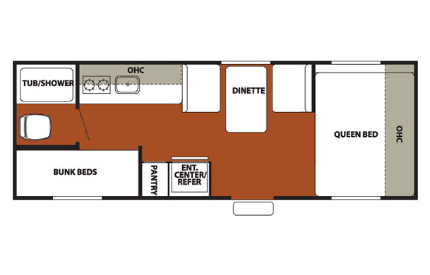 standard rv rental floor plan
