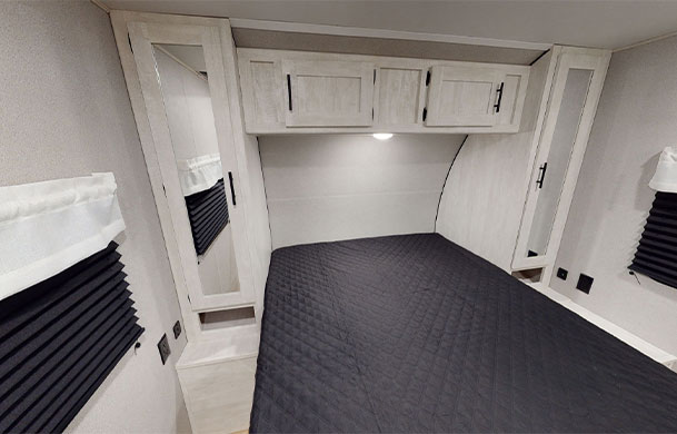 Premium RV rental interior master bedroom